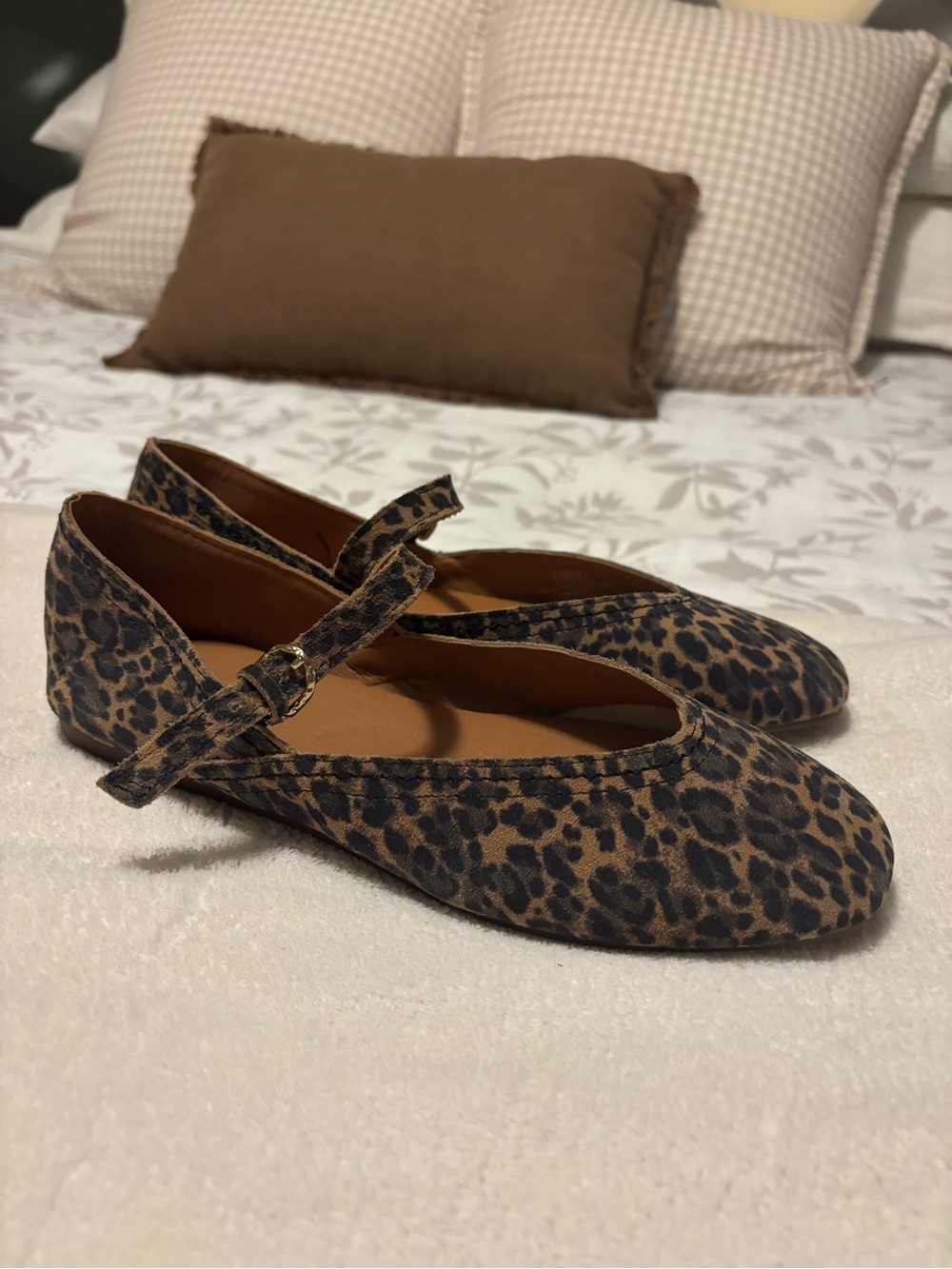 Lucky Brand Leopard Print Mary Jane Flats - Tan and Black